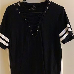 Black with white stripe shirt